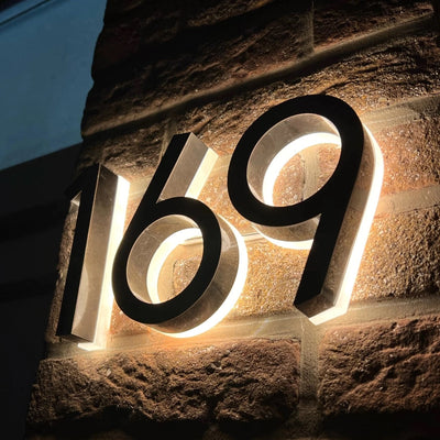 LED House Numbers Sign Custom Backlit Number Sign Room Number Plaque Outdoor Waterproof Illuminated Modern Hotel Room Number Backlit Sign