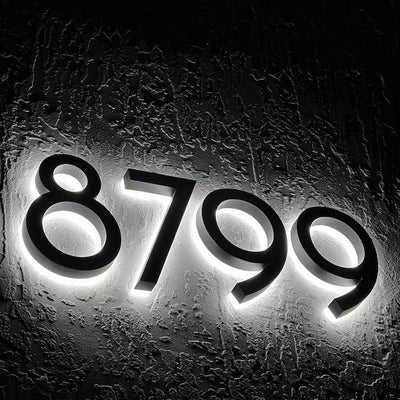 Lighted House Numbers Signs LED Backlit Custom Number Sign Room Number Plaque Outdoor Waterproof Illuminated Modern Hotel Room Number