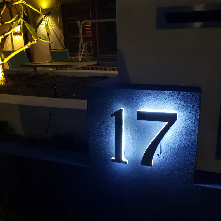 Solar Battery Powered House Numbers Sign Door Number Plaque Modern Hotel Room Number