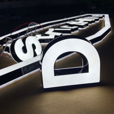 Halo Lit Channel Letters Custom Signage for Businesses Illuminated LED Acrylic 3D Logo Sign