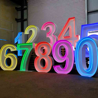 Huge Marquee Led Neon Numbers Birthday Anniversary Event Party Decoration