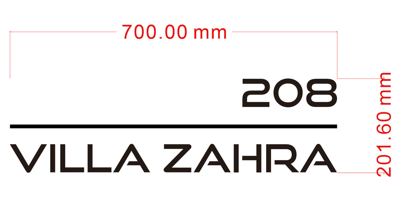 Backlit Letters 208 VILLA ZAHRA