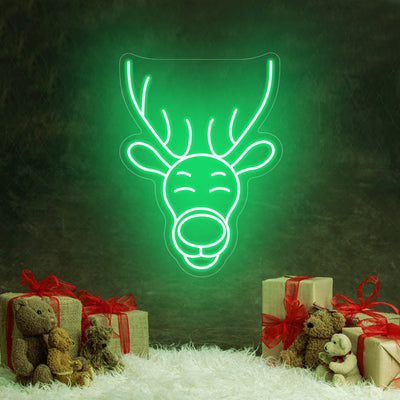 Christmas Antelope Head Neon Sign LED Neon Light Merry Christmas Holiday Neon Sign