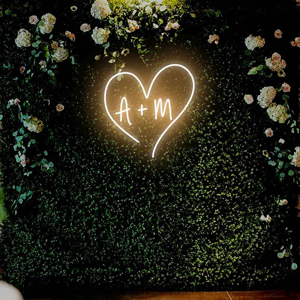 Love Heart Custom Name Neon Sign Wedding Neon Sign