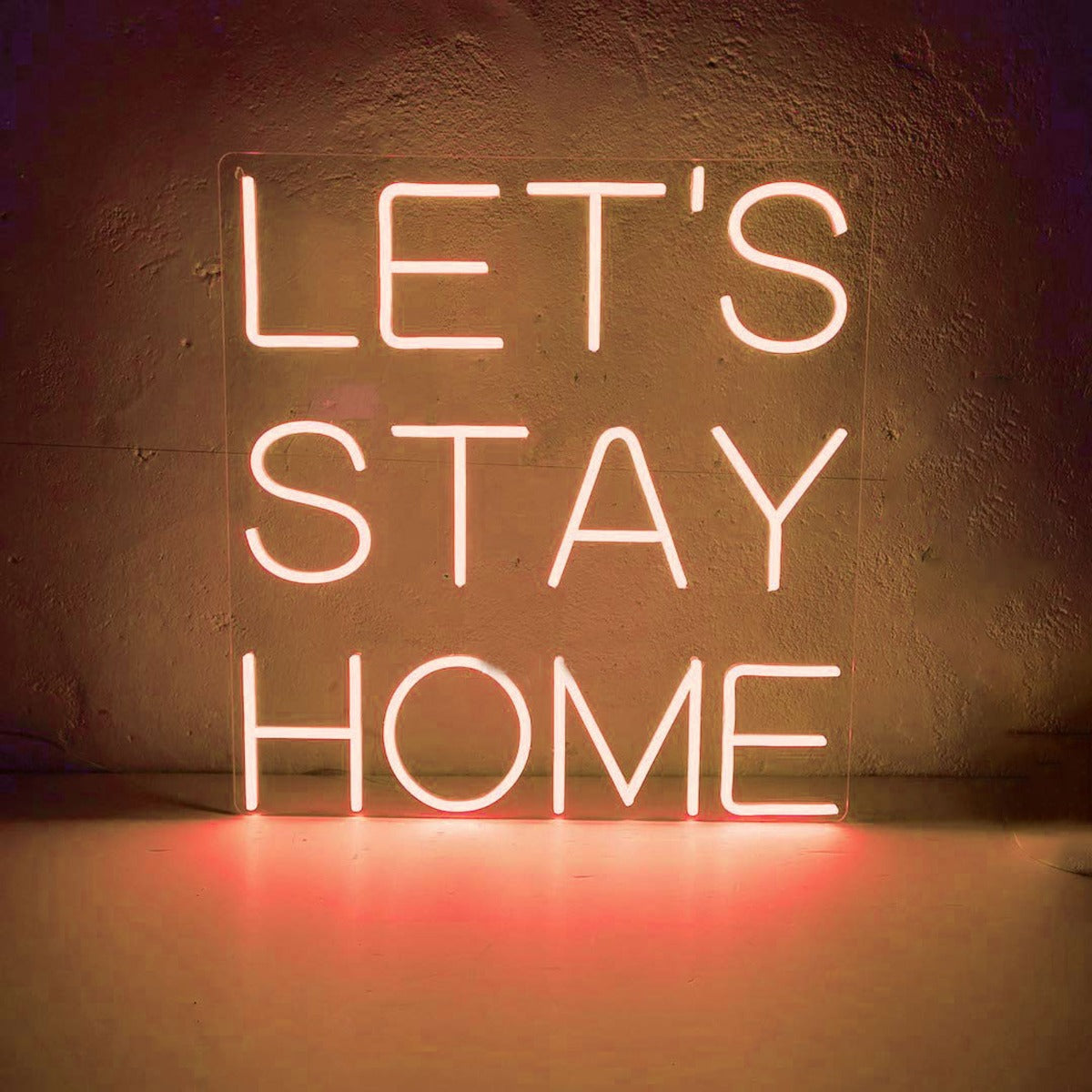 LETS STAY HOME Neon Sign Family Room Wall Hanging Decoration Neon Lighting