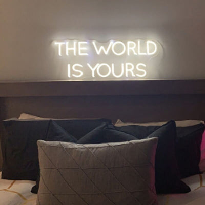 THE WORLD IS YOURS Neon Signs Led Neon Light Bedroom Lighting
