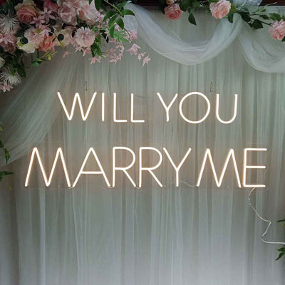 Will You Marry Me Neon Sign Block Font Proposal Party Led Neon Lighting