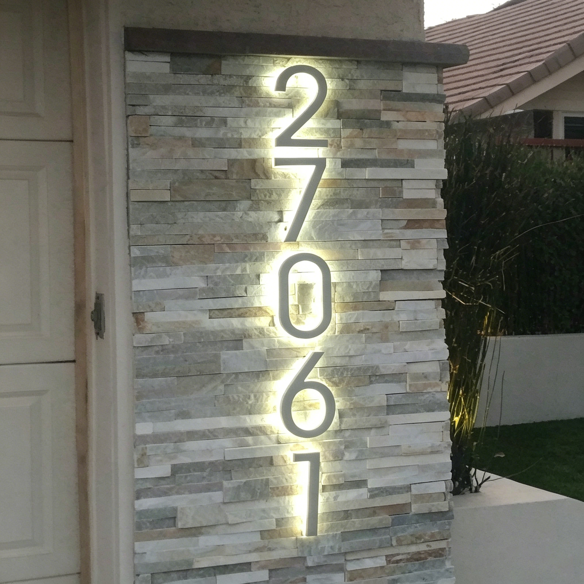 Mordern Lighted House Numbers Signs LED Backlit Custom Number Sign Roo ...