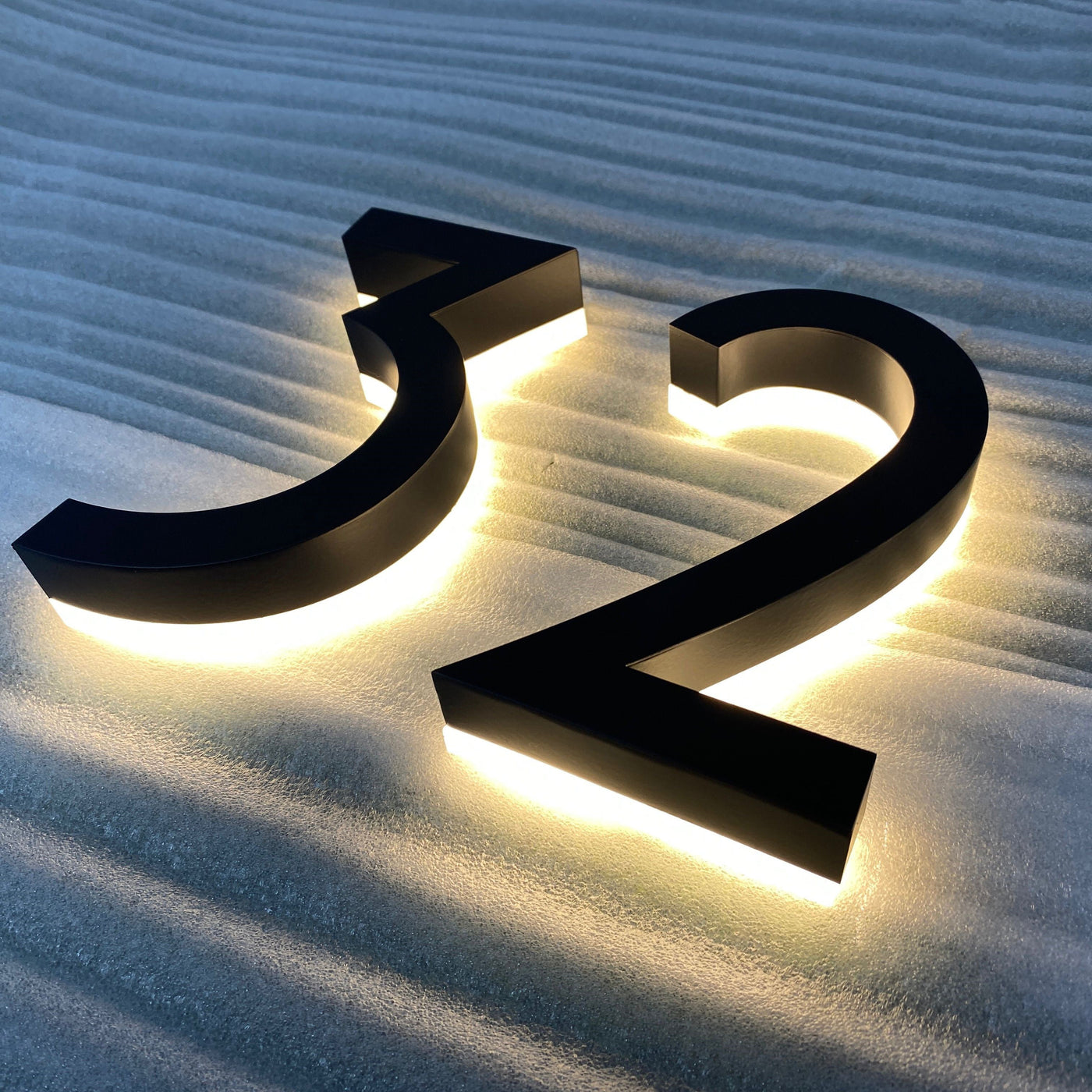 Lighted House Numbers Signs LED Backlit Custom Number Sign Room Number Plaque Outdoor Waterproof Illuminated Modern Hotel Room Number