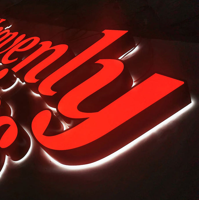 Custom 3D Metal Channel Letters Sign Led Illuminated Backlit Front Lig ...