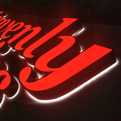 Custom 3D Metal Channel Letters Sign Led Illuminated Backlit Front Light Business Commercial Sinage