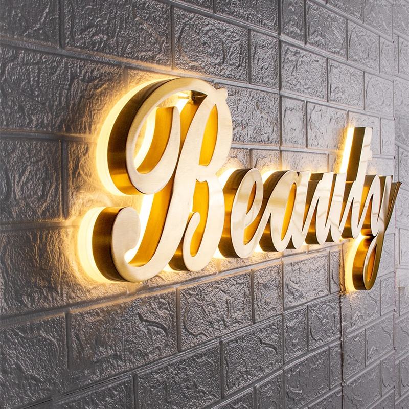 LED Backlit Signage Halo Lit Channel Letters 3D Illuminated Wall Signs