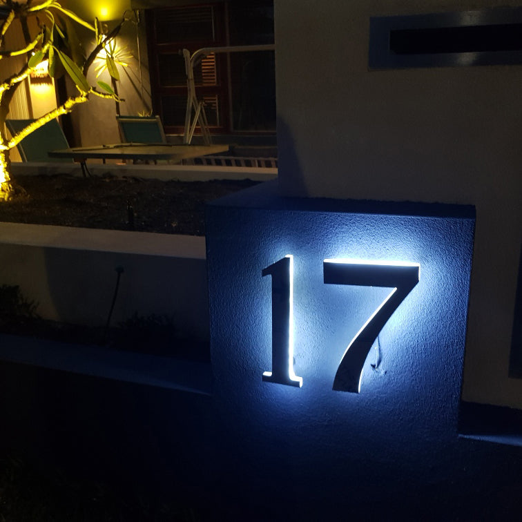 Lighted House Numbers Signs LED Backlit Custom Number Sign Room Number Plaque Outdoor Waterproof Illuminated Modern Hotel Room Number