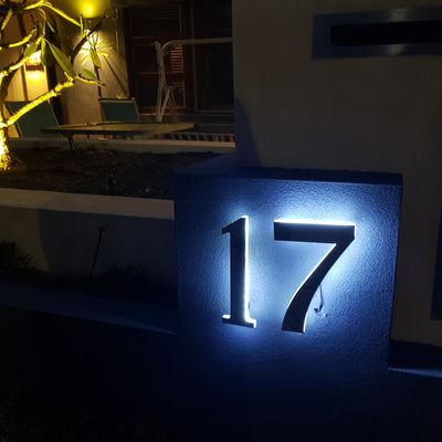 Lighted House Numbers Signs LED Backlit Custom Number Sign Room Number Plaque Outdoor Waterproof Illuminated Modern Hotel Room Number