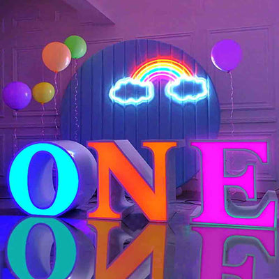 Light up Large 3D Metal Letter Table Led Display Decoration Baby Shower Event Party