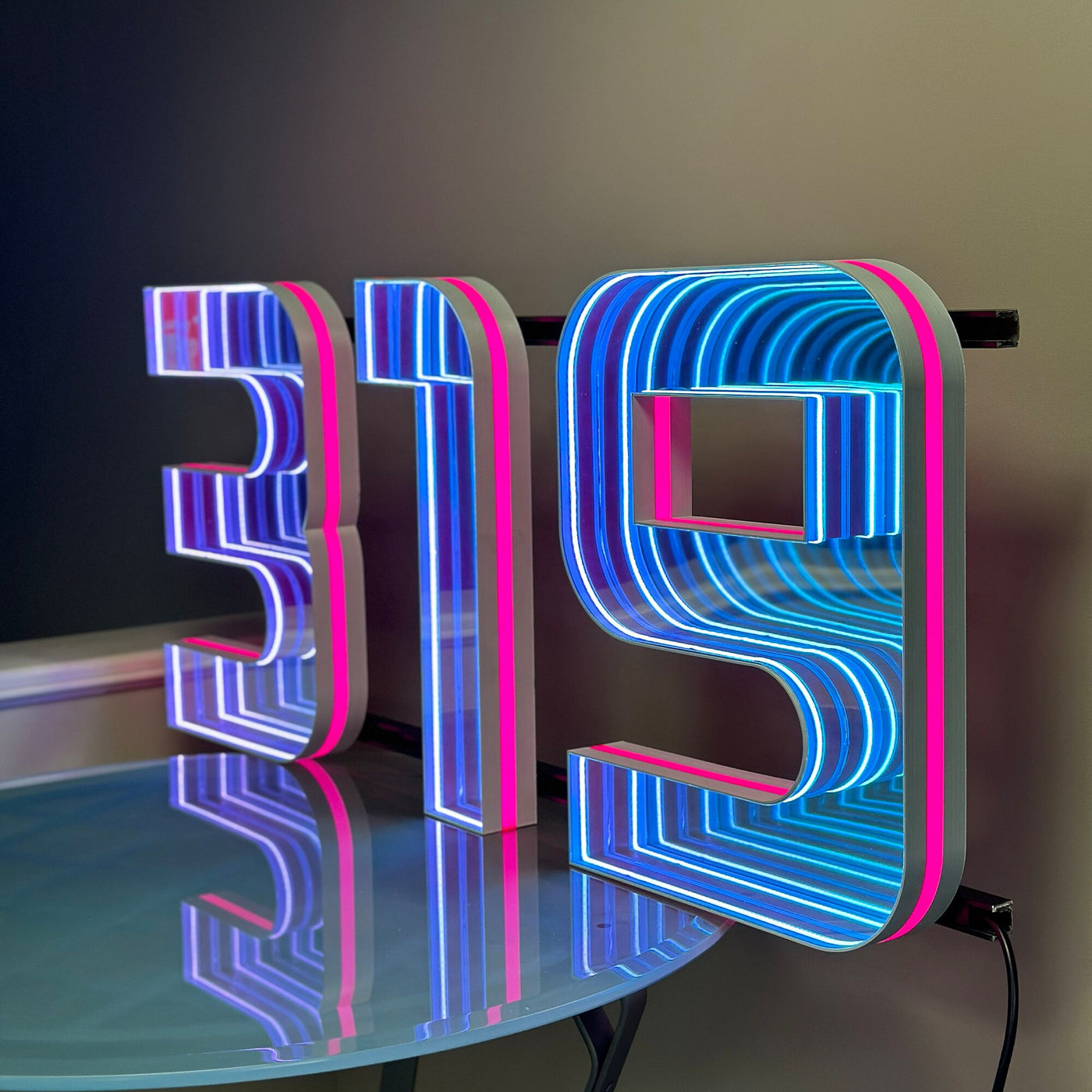 LED Neon Infinity Mirror Channel Letter & Numbers Custom Business Sign Wall Decor