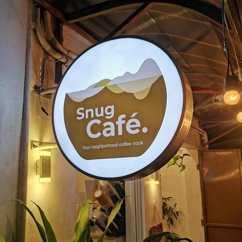 Custom Double Sided Shop Sign Circle LED Light Box Board Outdoor Illum ...