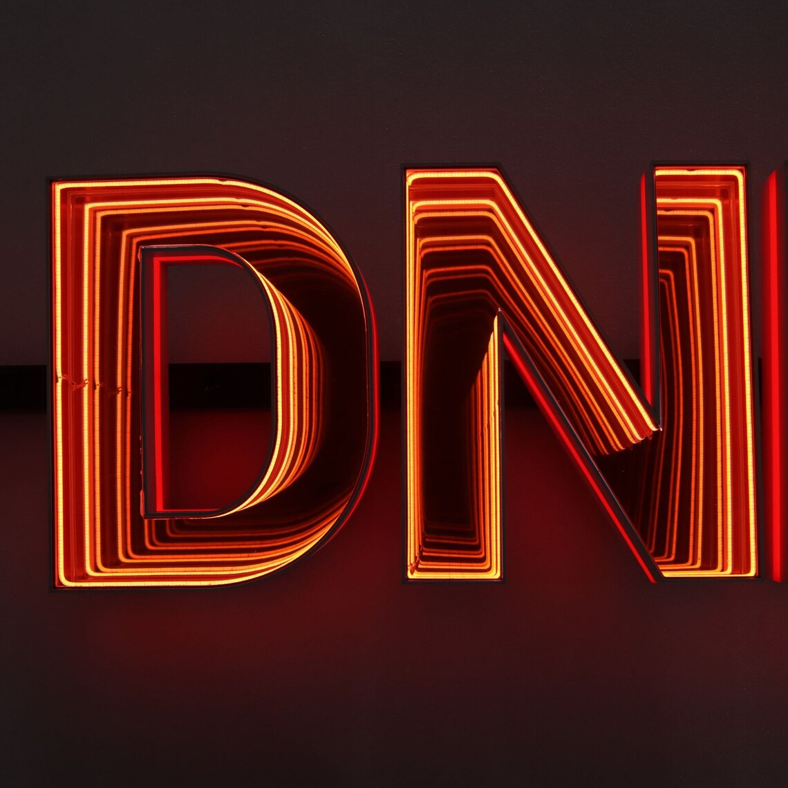 Infinity Neon Letters Infinity Mirror Neon LED Track Channel Letters & Numbers 3D Business L ...