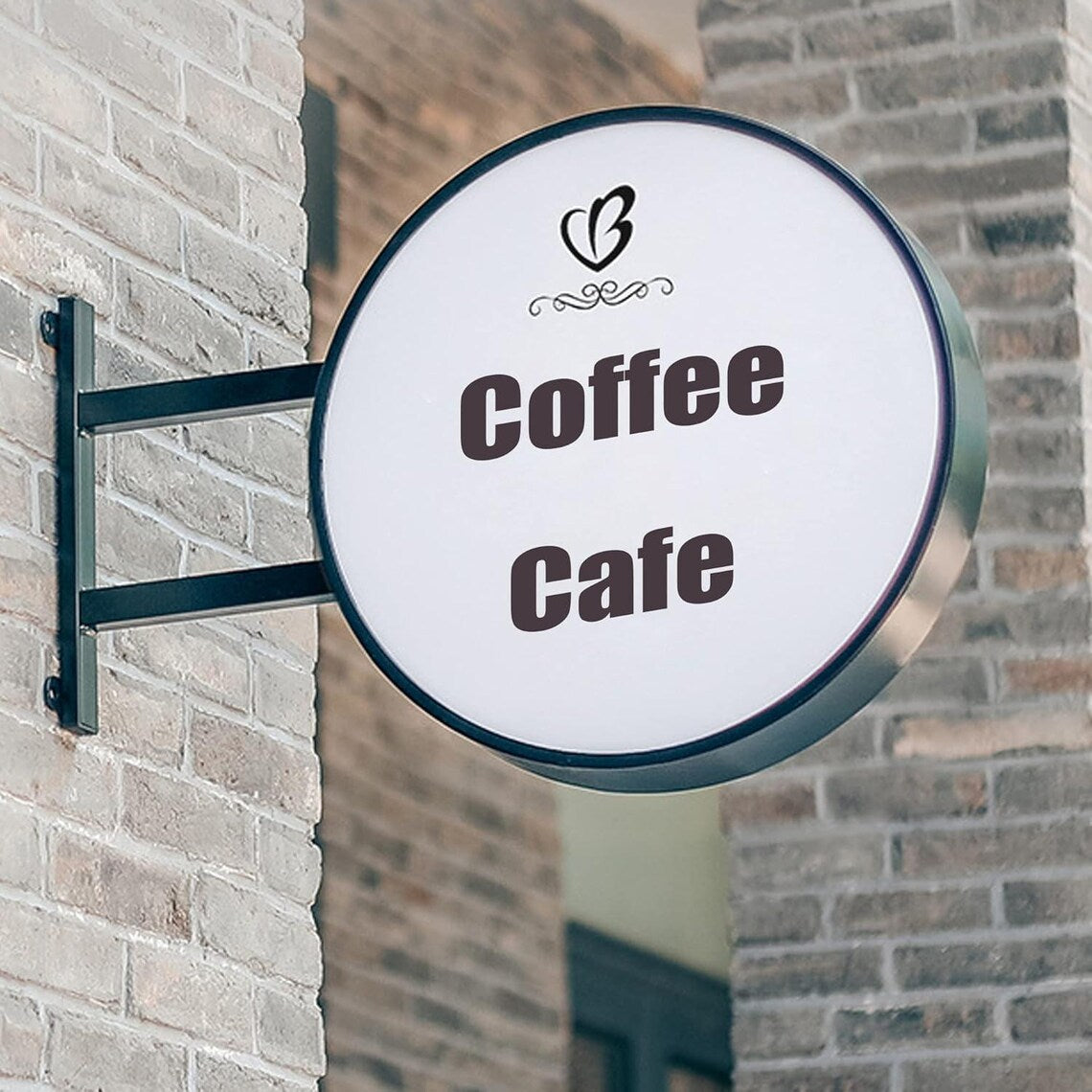 Custom Double Sided Shop Sign Circle LED Light Box Board Outdoor Illum ...