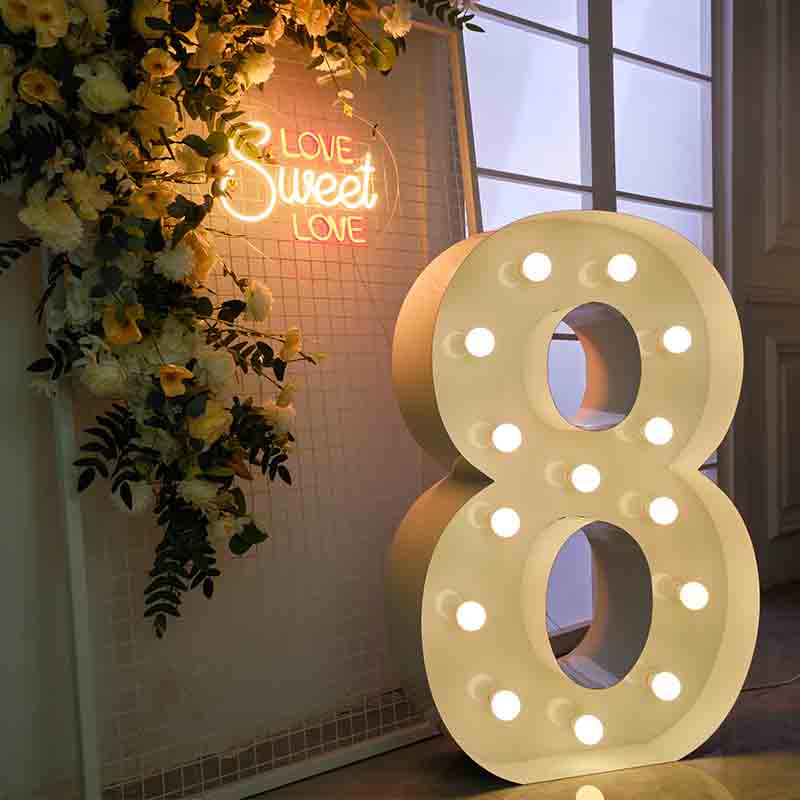 Large Marquee Number Letters Birthday Year Anniversary Party Light up Decoration