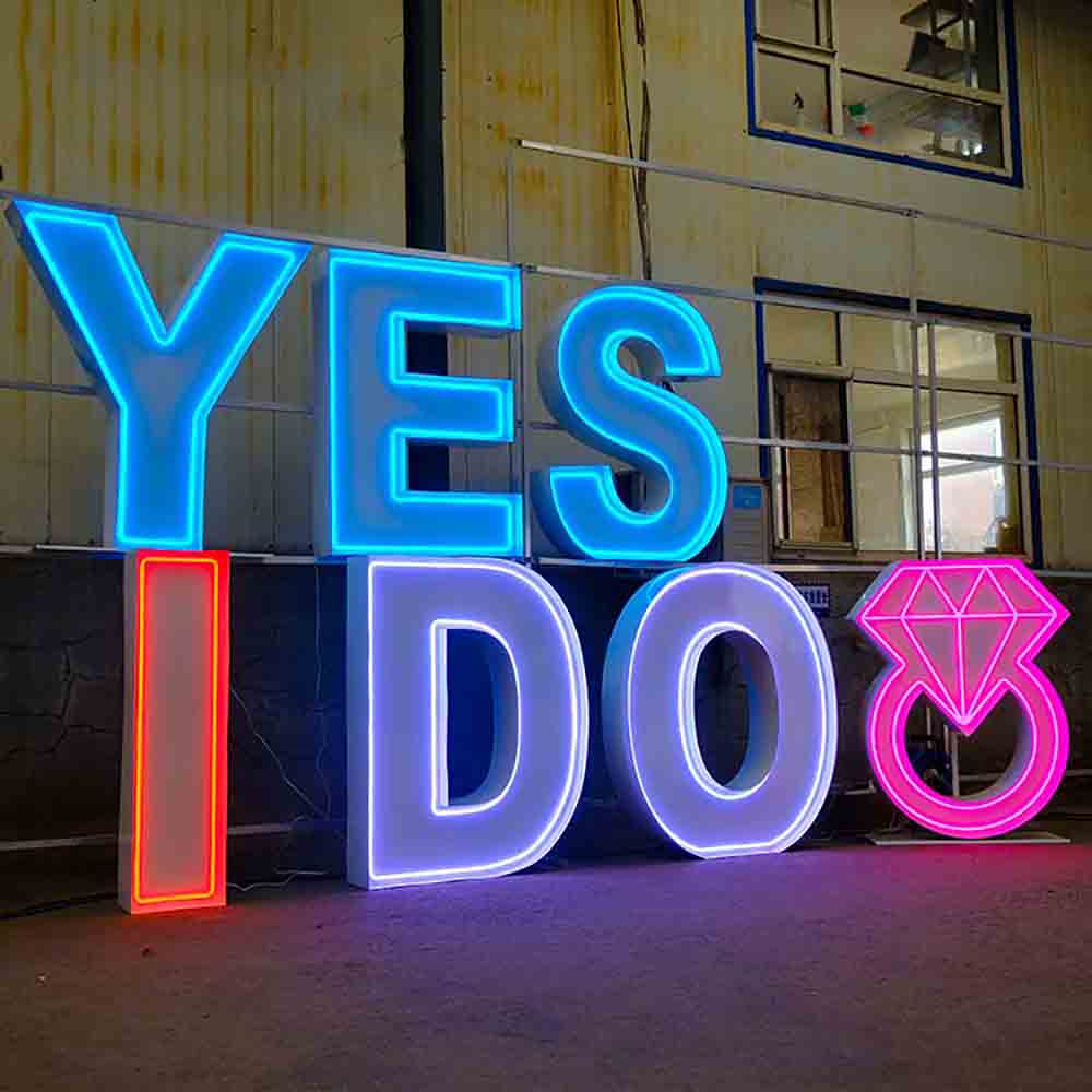 Giant Marquee Letters Neon Light Proposal Wedding Event Party Decoration