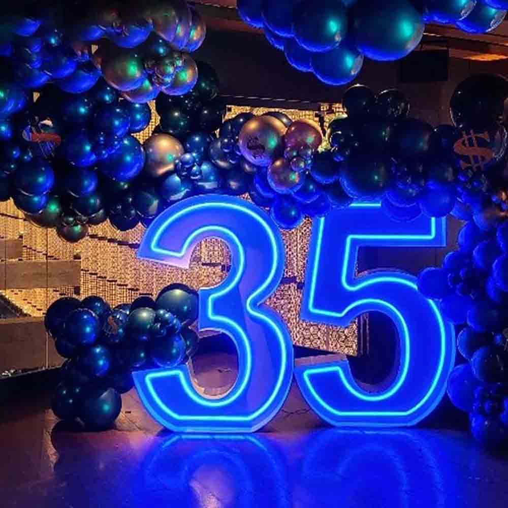 Huge Marquee Led Neon Numbers Birthday Anniversary Event Party Decoration