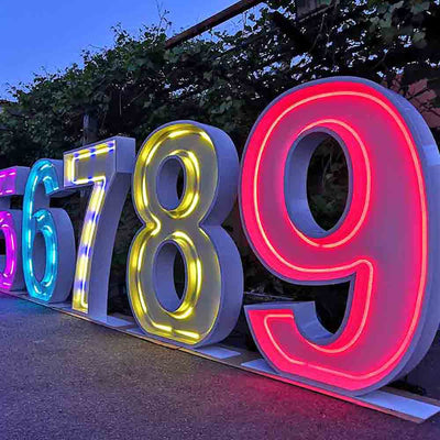 Large Marquee Led Neon Numbers Anniversary Event Party Birthday Lights
