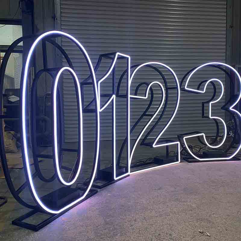 3D Metal Frame Letters Neon Numbers Birthday Anniversary Event Party Decoration
