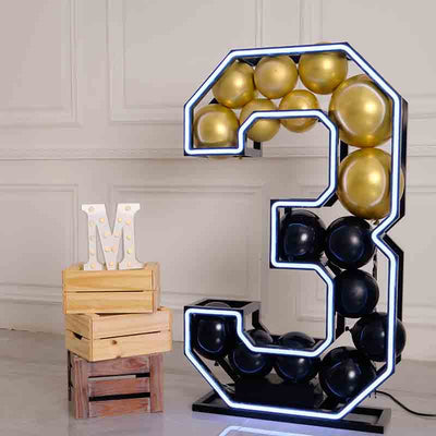 3D Metal Frame Letters Neon Numbers Birthday Anniversary Event Party Decoration