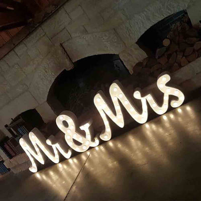 Mr & Mrs Light up Marquee Letters Wedding Bridal Party Decoration