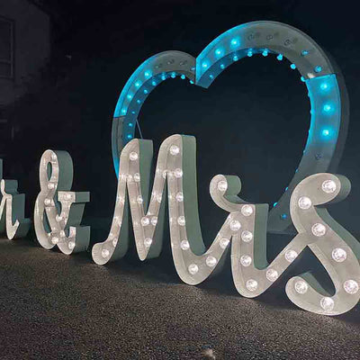 Mr & Mrs Light up Marquee Letters Wedding Bridal Party Decoration