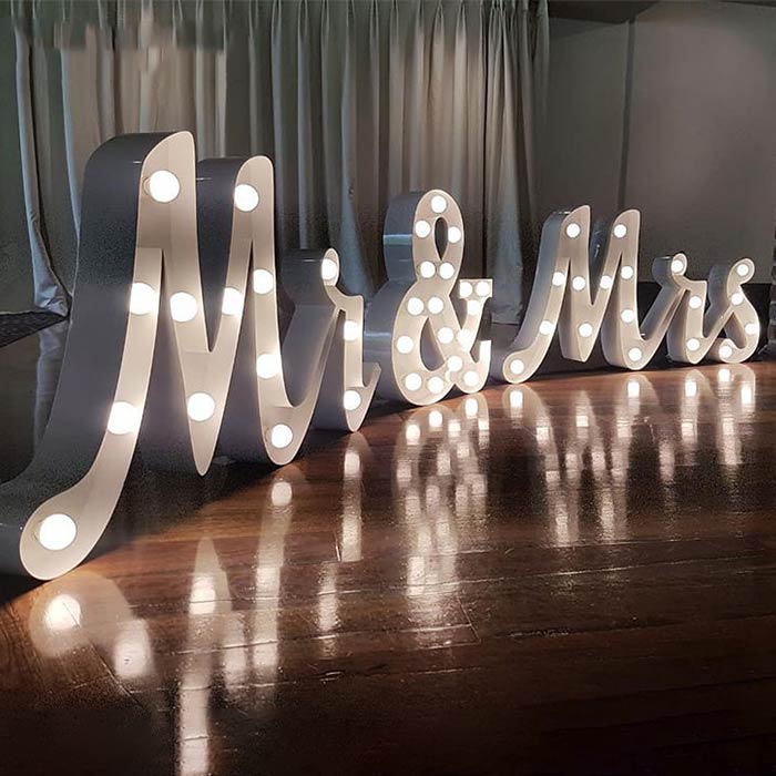Mr & Mrs Light up Marquee Letters Wedding Bridal Party Decoration