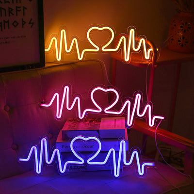 Heartbeat Neon Signs Led Neon Light Room Decoration