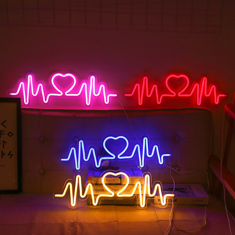 Heartbeat Neon Signs Led Neon Light Room Decoration