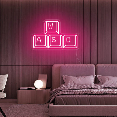 WASD Keyboard Neon Signs Led Neon Light Game Room Lighting Sign