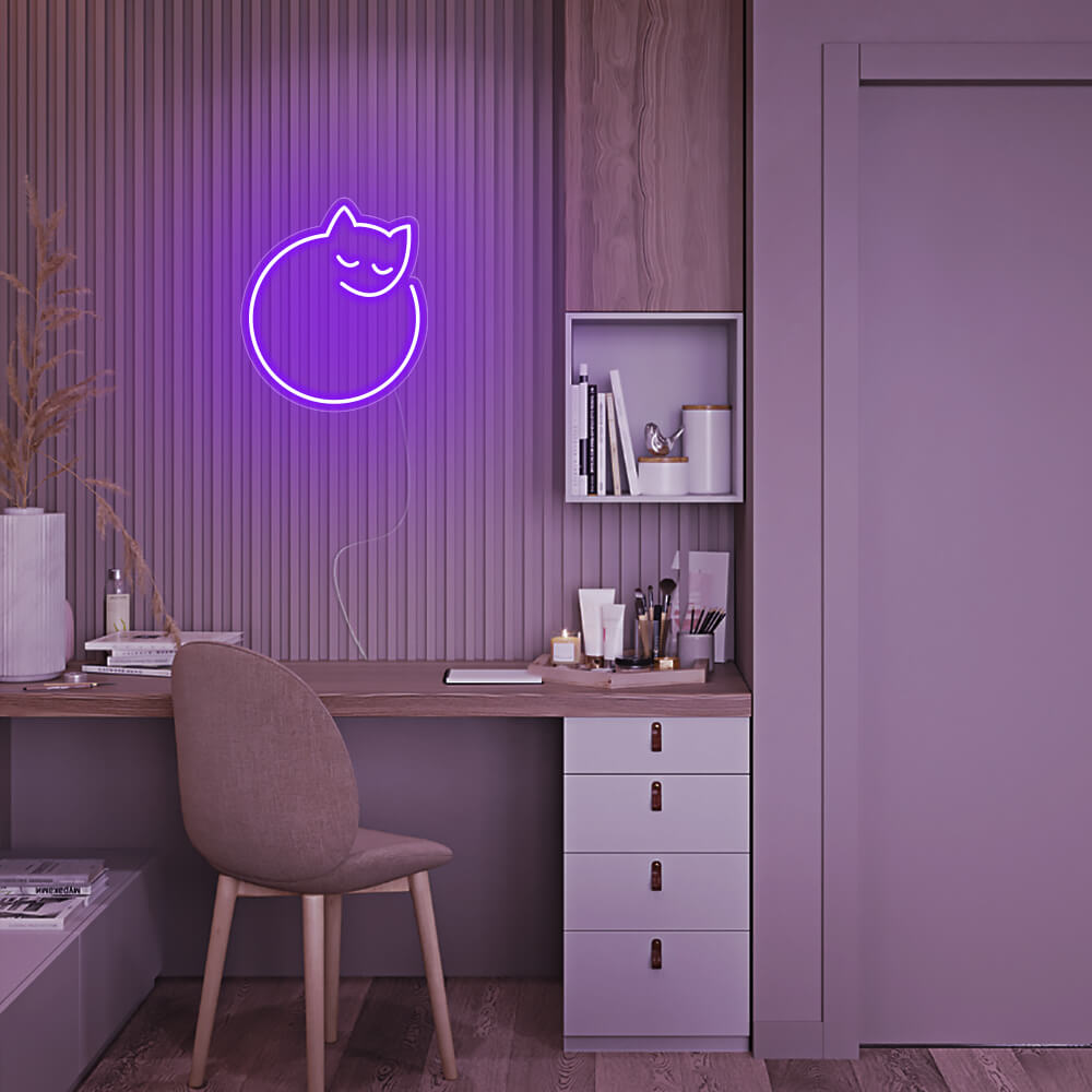 Mini curled up kitty cute cat LED Neon Signs Led Neon Lighting