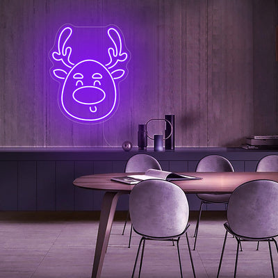 Christmas Deer Logo Cute Elk Neon Sign Neon Light Christmas Decoration