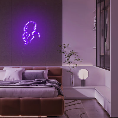 Mini Long Hair Lady Back LED Neon Signs Led Neon Lighting