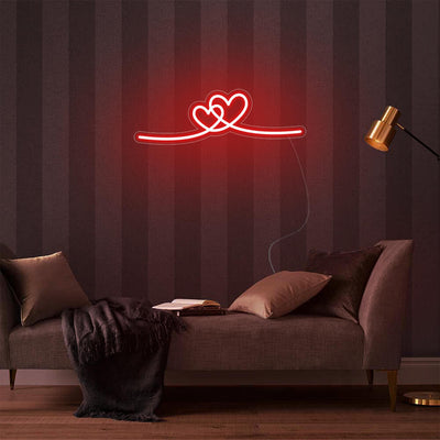 Mini Double Hearts LED Neon Signs Led Neon Lighting