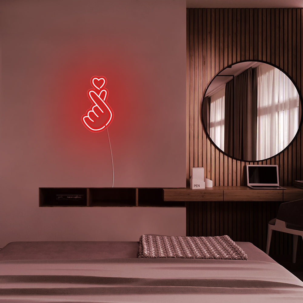 Mini Finger Heart LED Neon Signs Led Neon Lighting