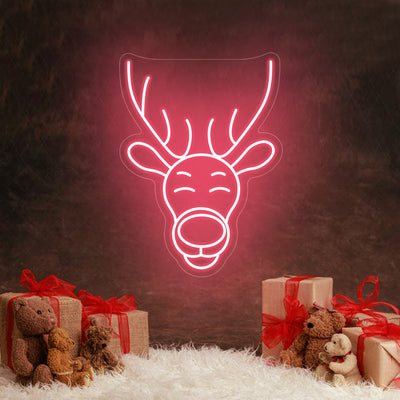 Christmas Antelope Head Neon Sign LED Neon Light Merry Christmas Holiday Neon Sign