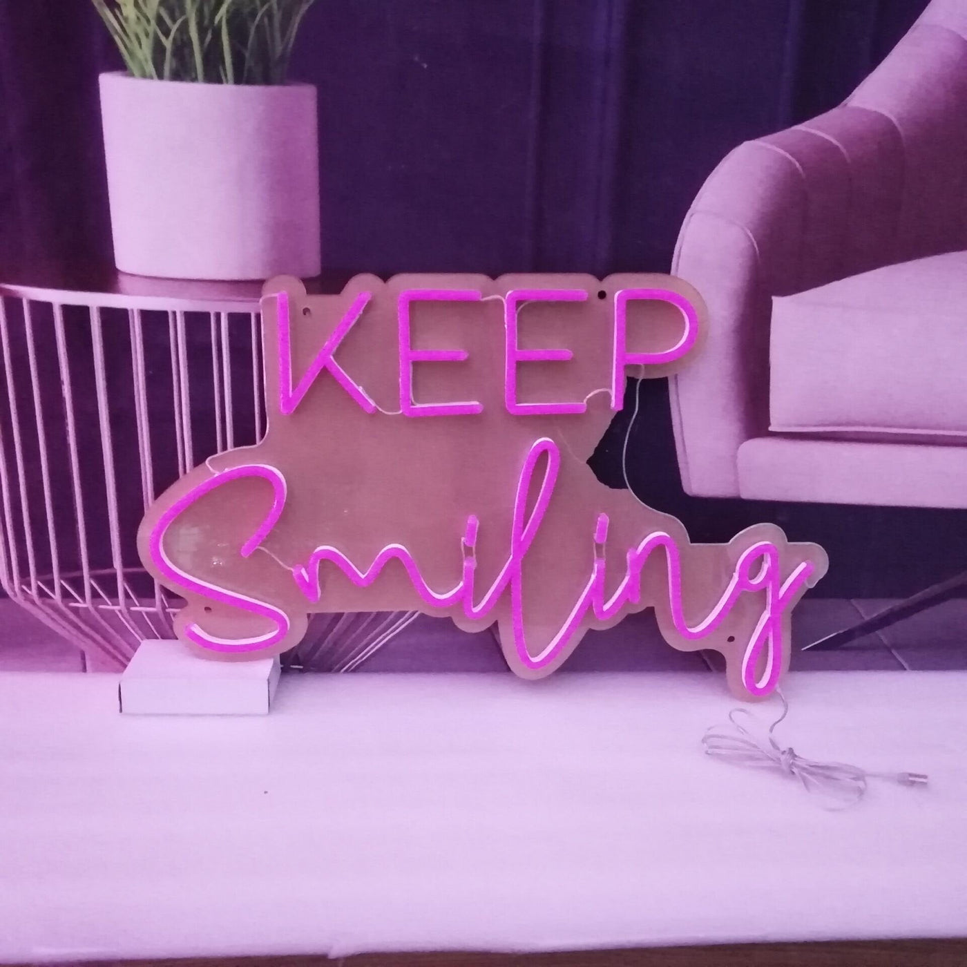 KEEP Smiling Neon Signs Led Neon Light Wall Hanging Sign