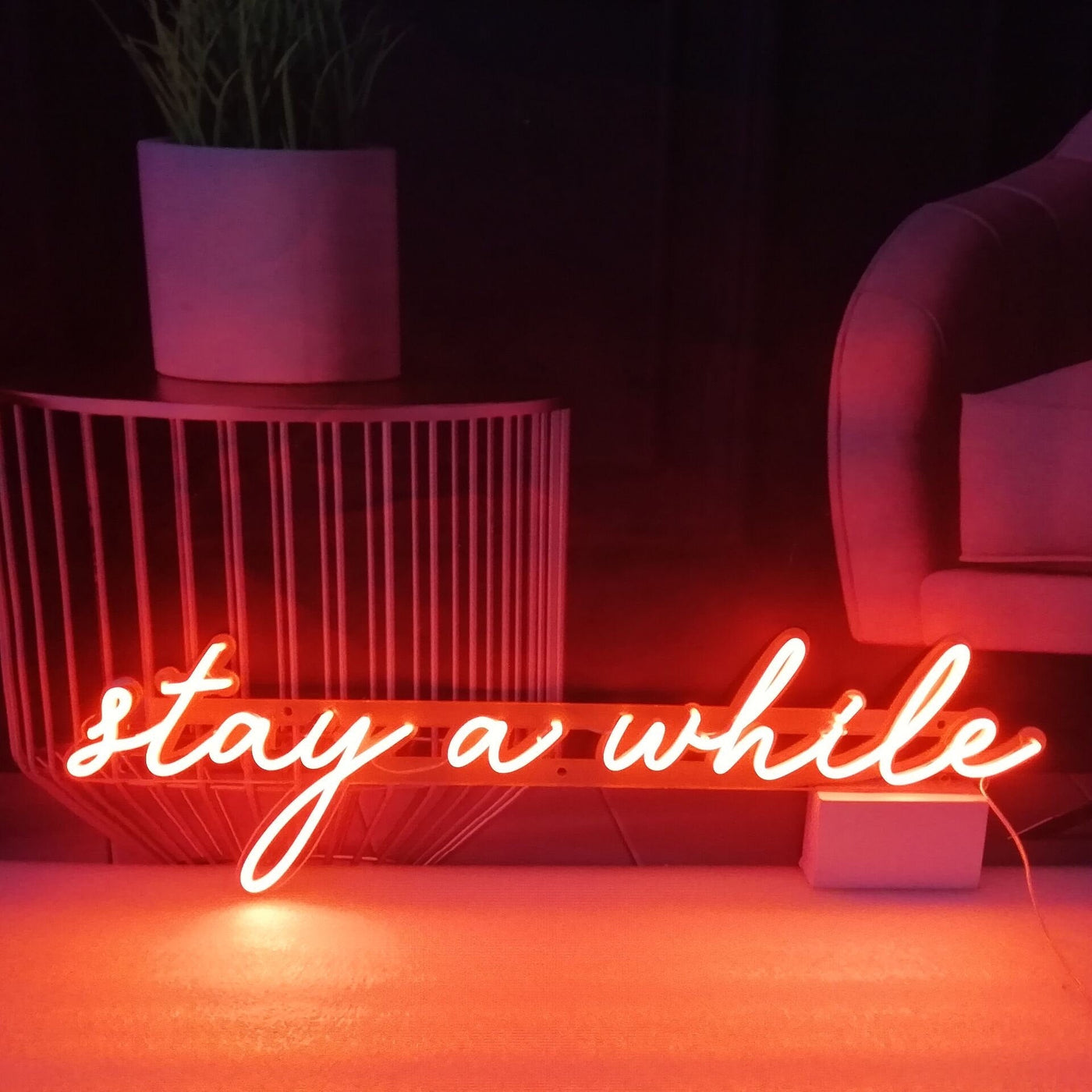 stay a while Neon Signs Led Neon Light Wall Hanging