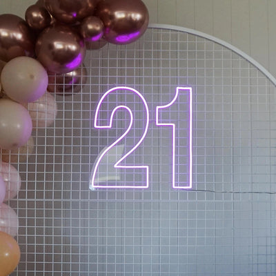 Twenty-One Years 21th Birthday Neon Signs Birthday Party Led Neon Lighting Decoration
