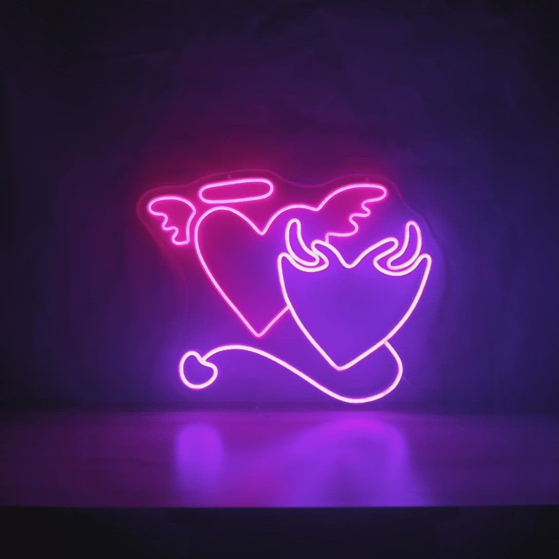 Angela Demon Heart Neon Sign Lover Wall Hanging Neon Lighting