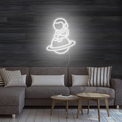 Astronaut Sitting on Planet Neon Signs Led Neon Lighting Home Decoration