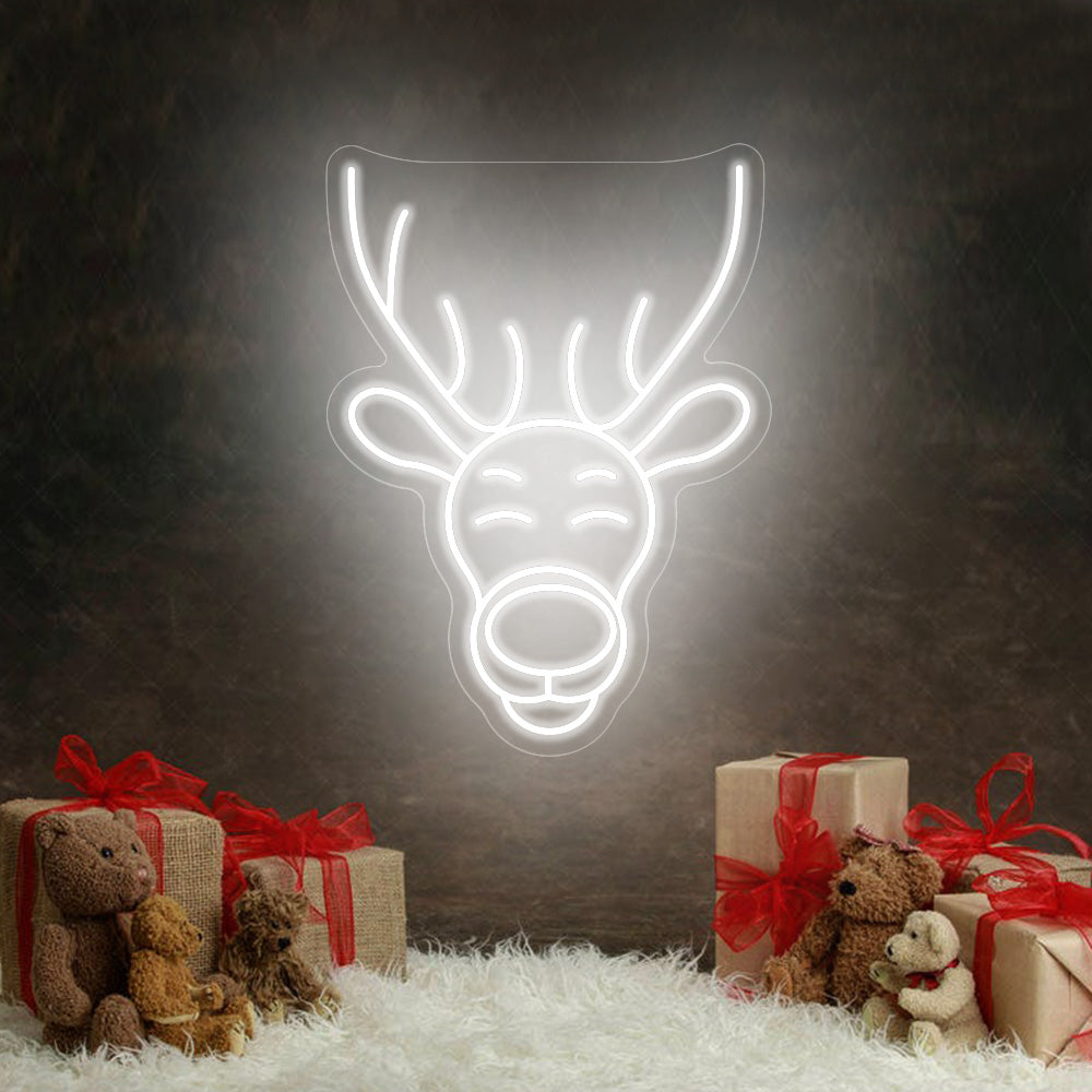 Christmas Antelope Head Neon Sign LED Neon Light Merry Christmas Holiday Neon Sign