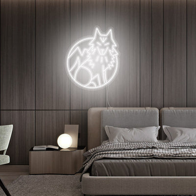 Anime Animal Wolf Dog Pattern Neon Sign