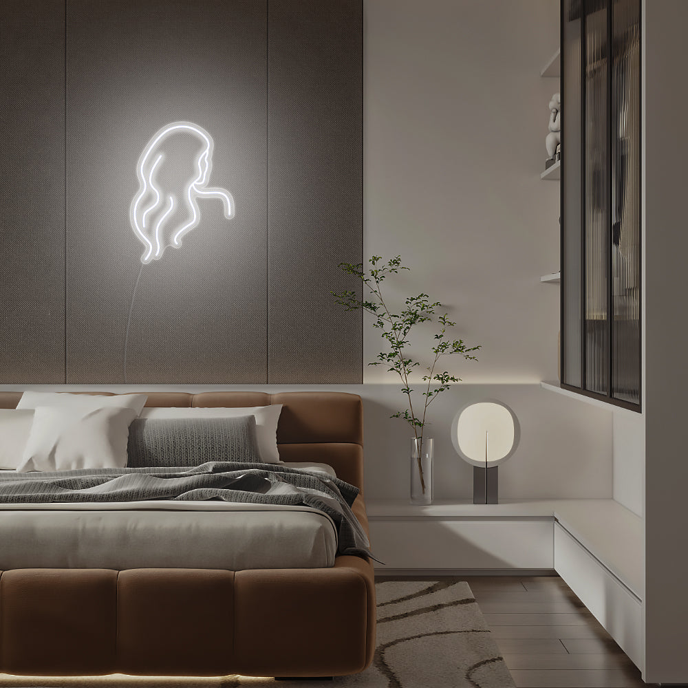 Mini Long Hair Lady Back LED Neon Signs Led Neon Lighting