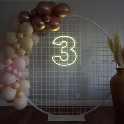 Three 3rd Years Birthday Neon Signs Birthday Party Led Neon Lighting Decoration